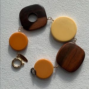Wendy Mink Wood & Resin 70’s inspired bracelet